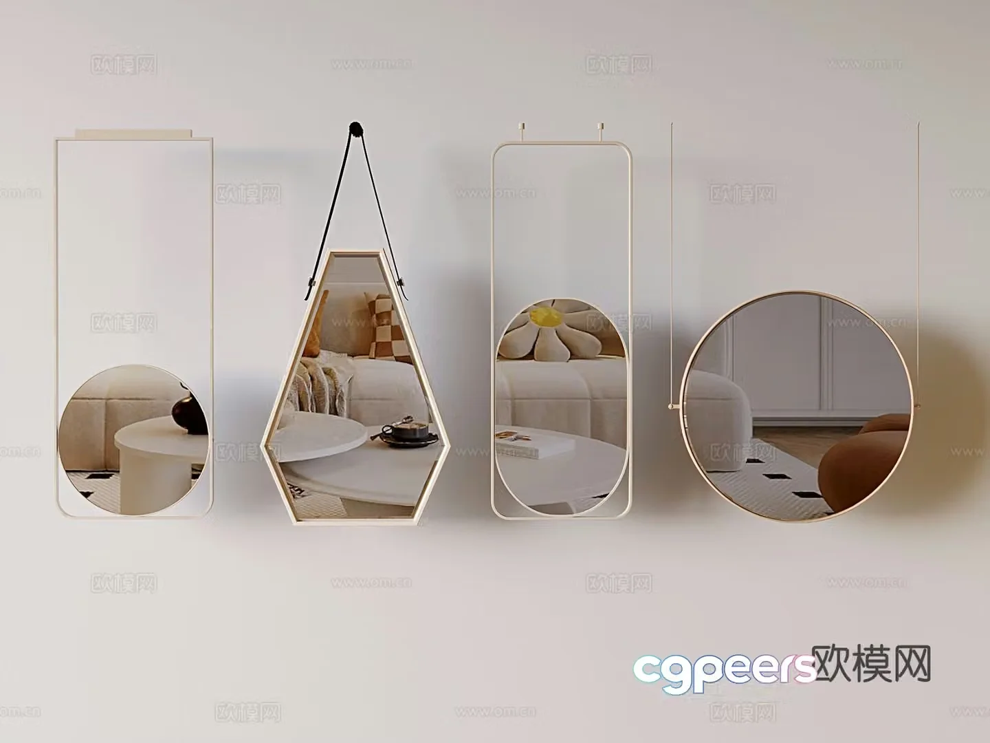 Modern mirror vanity mirror smart vanity mirror hanging mirror 3d model