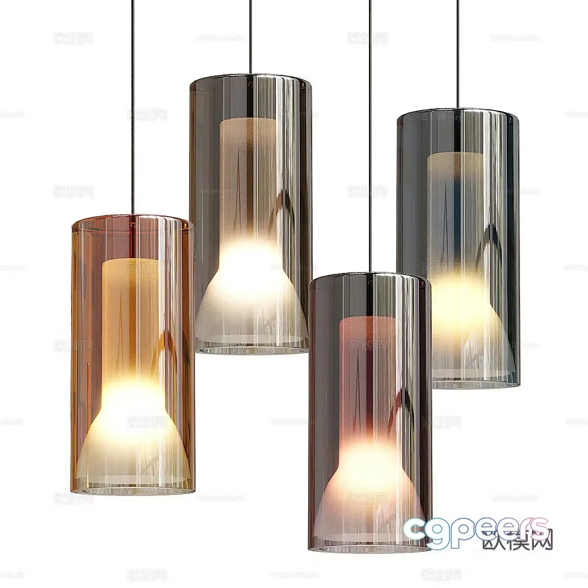Chandelier combination glass chandelier bedside chandelier restaurant chandelier bar chandelier background wall chandelier 3d model