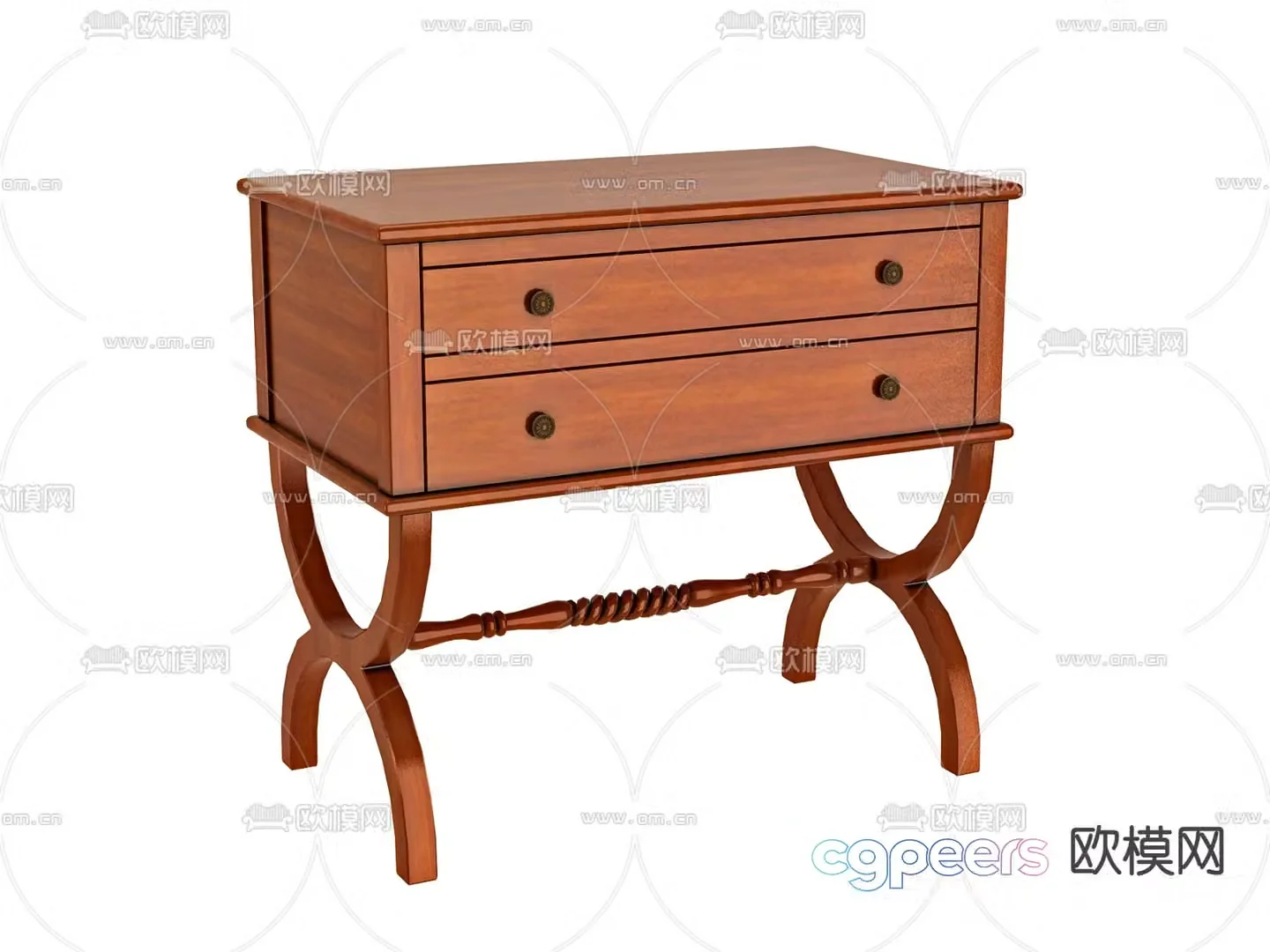 American bedside table 3d model