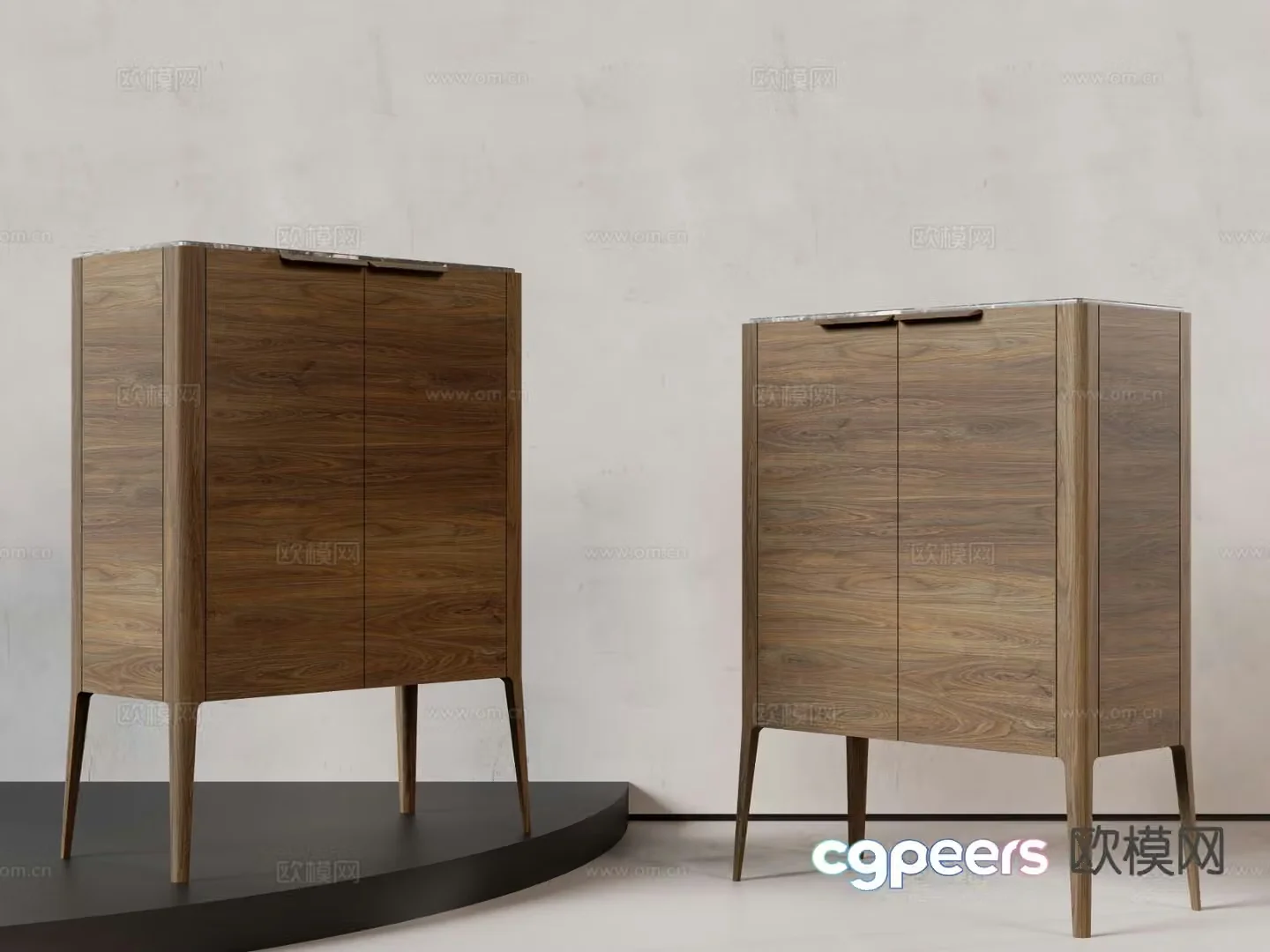 Wabi-sabi side cabinet entrance cabinet 3D model