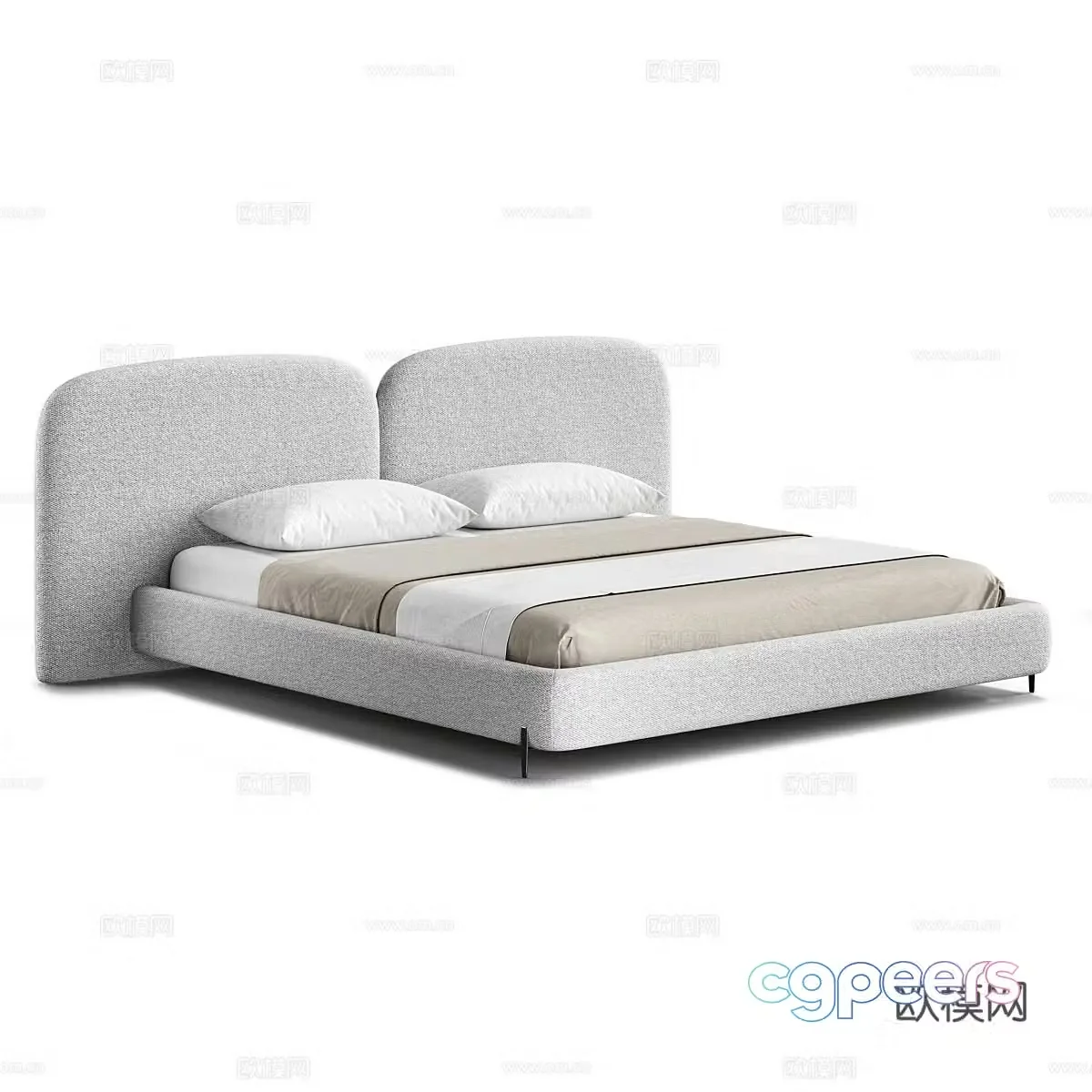 Modern simple double bed Double bed Simple double bed Bed bedroom bed 3d model