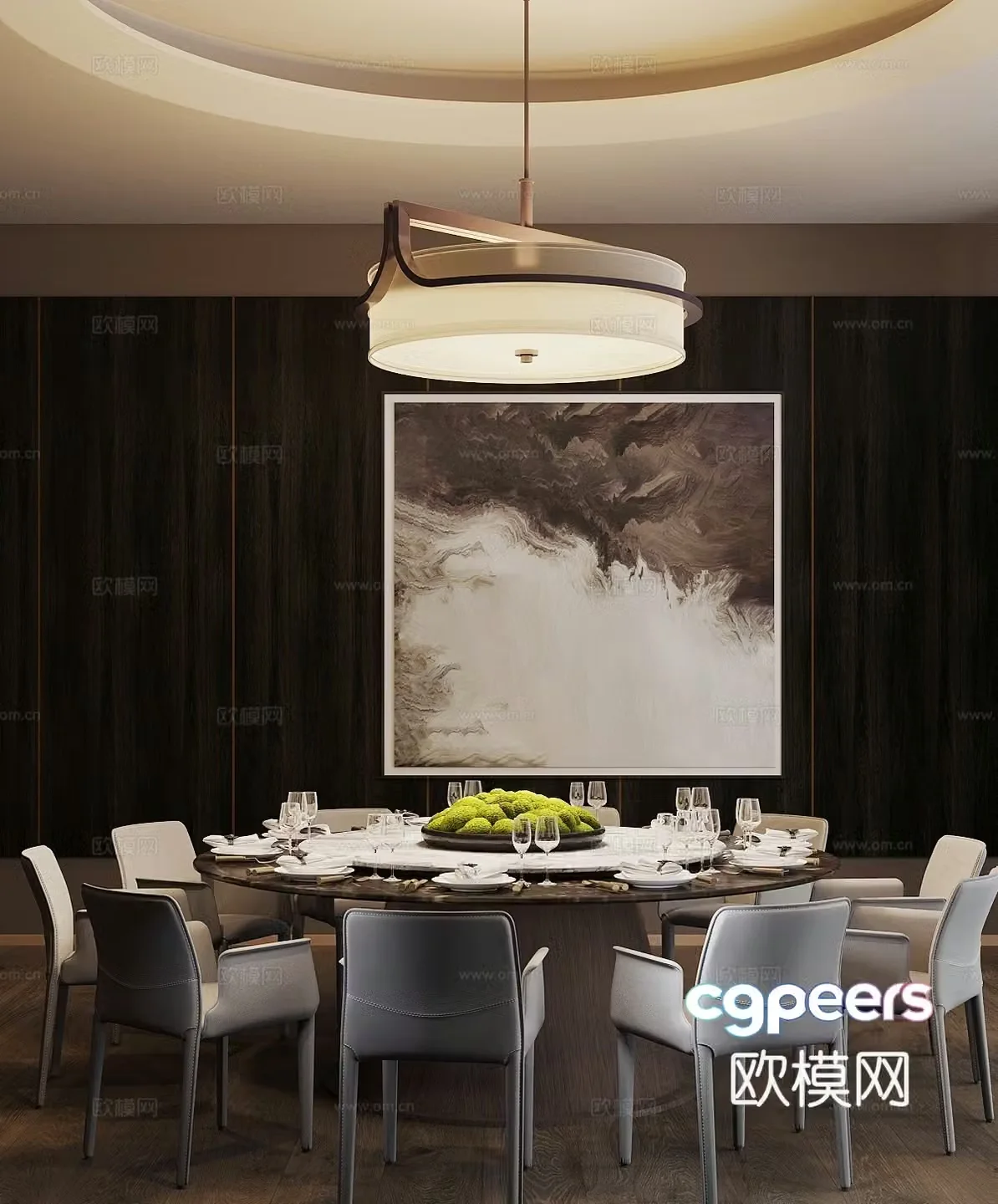 Chinese restaurant private room 3D model