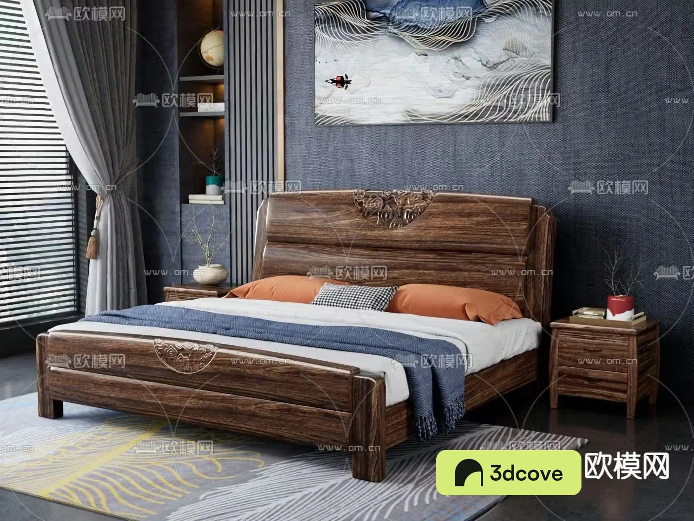 New Chinese style double bed
