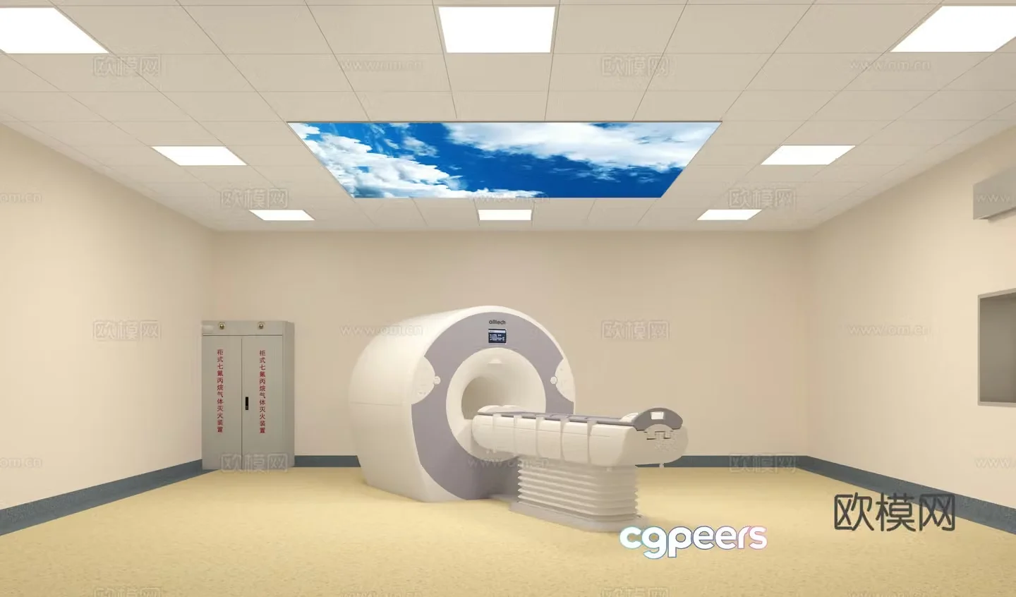 Hospital Operating Room CT Room 3D Model