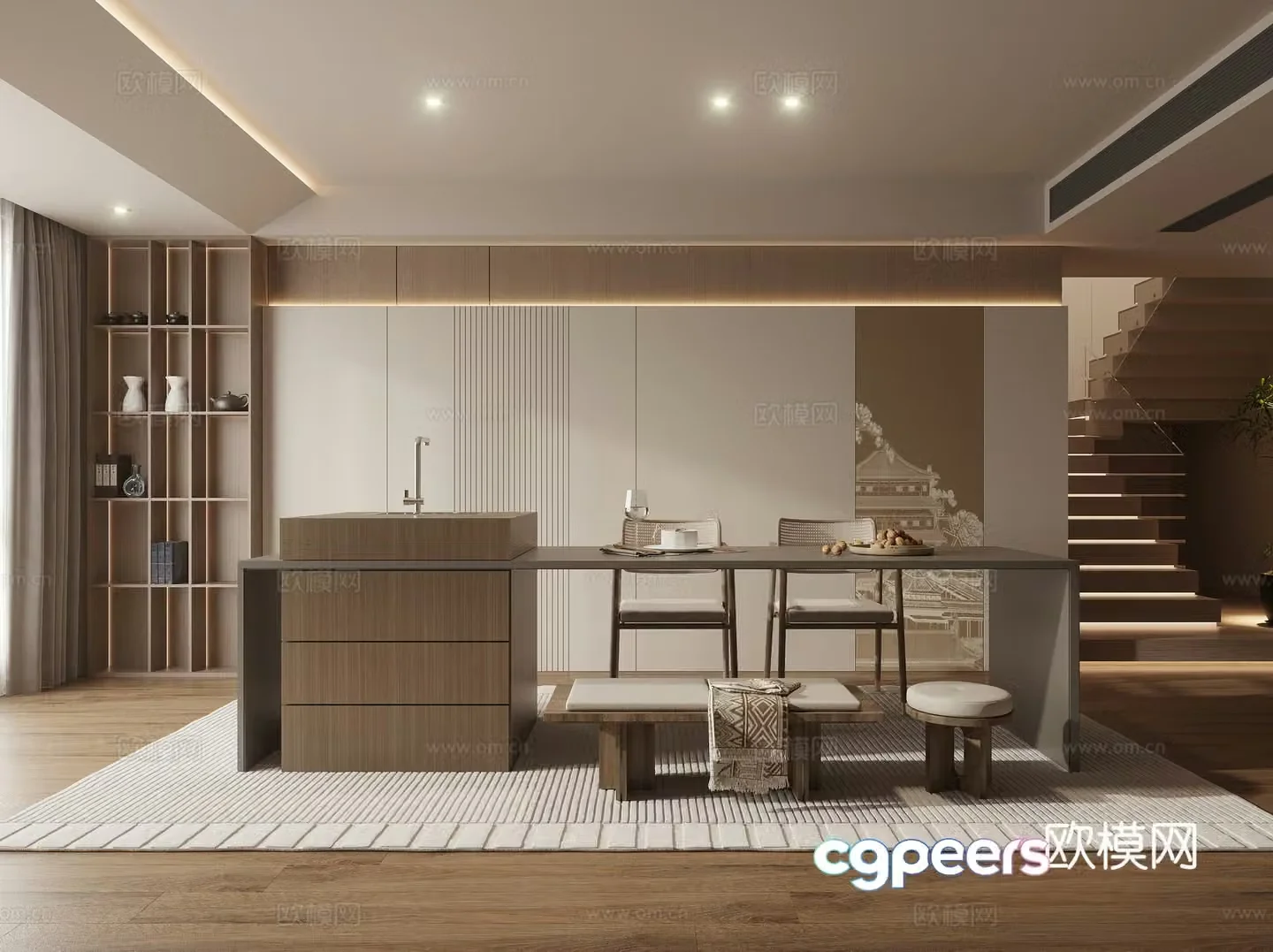 New Chinese Zen Restaurant 3D Model
