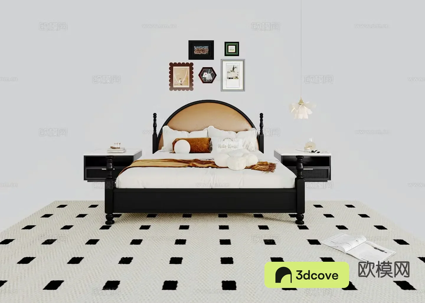 Medieval style retro bed double bed