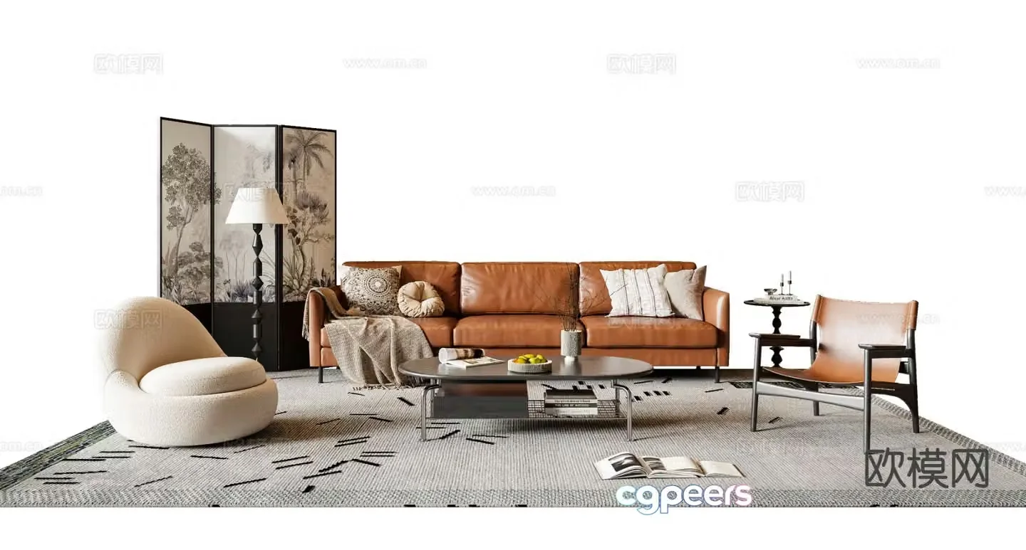 Medieval style modular sofa 3D model
