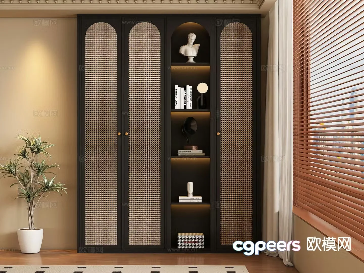 Medieval style wardrobe 3d model