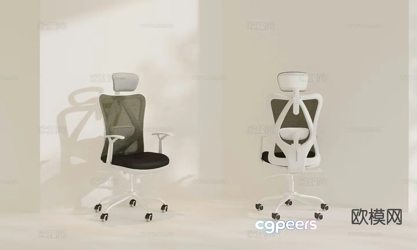 Modern office chair staff ergonomic chair 3d model
