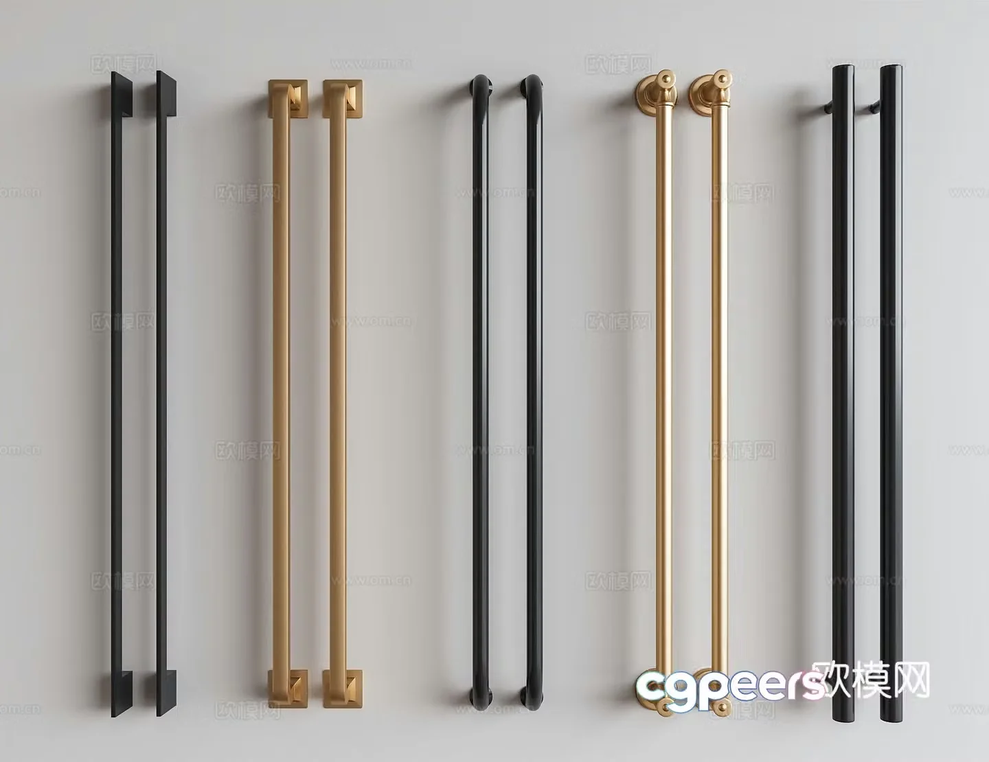 Modern door handle Glass door handle Door handle Cabinet door handle Metal handle 3D model