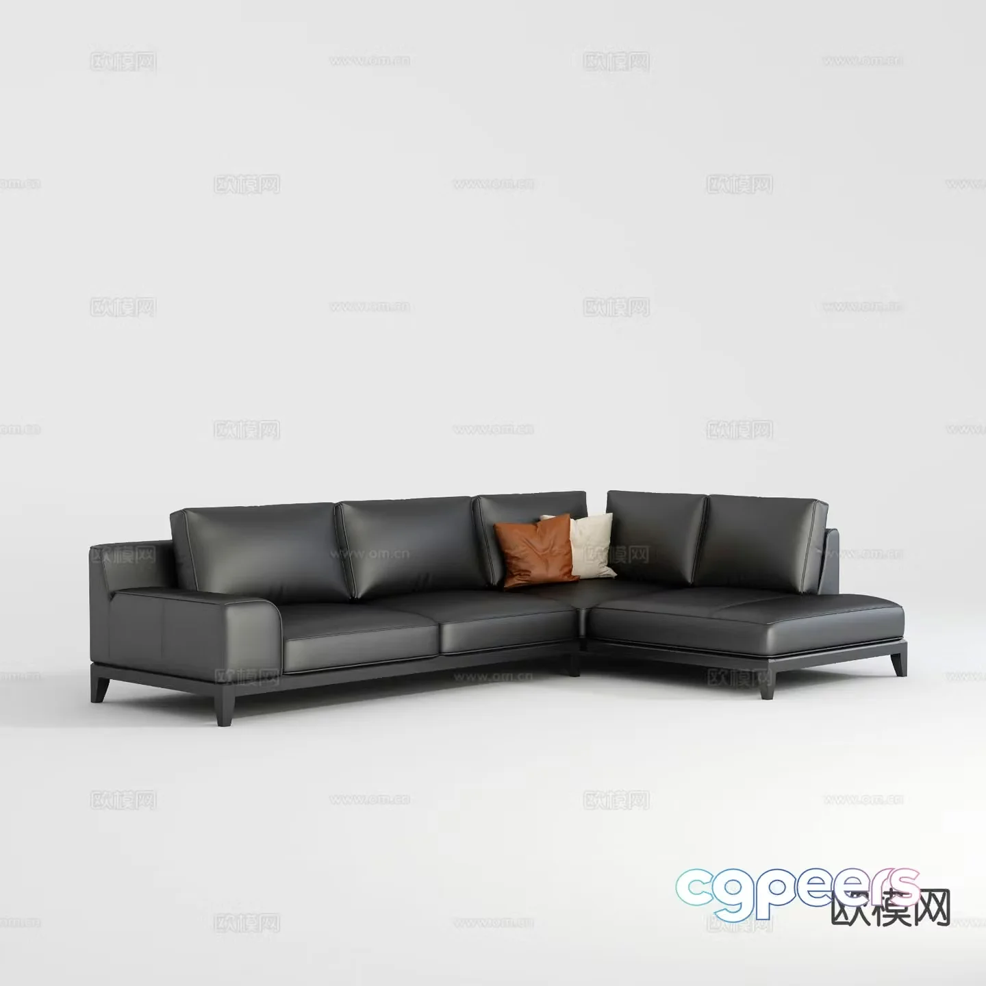 Italian corner sofa leather sofa 3d model