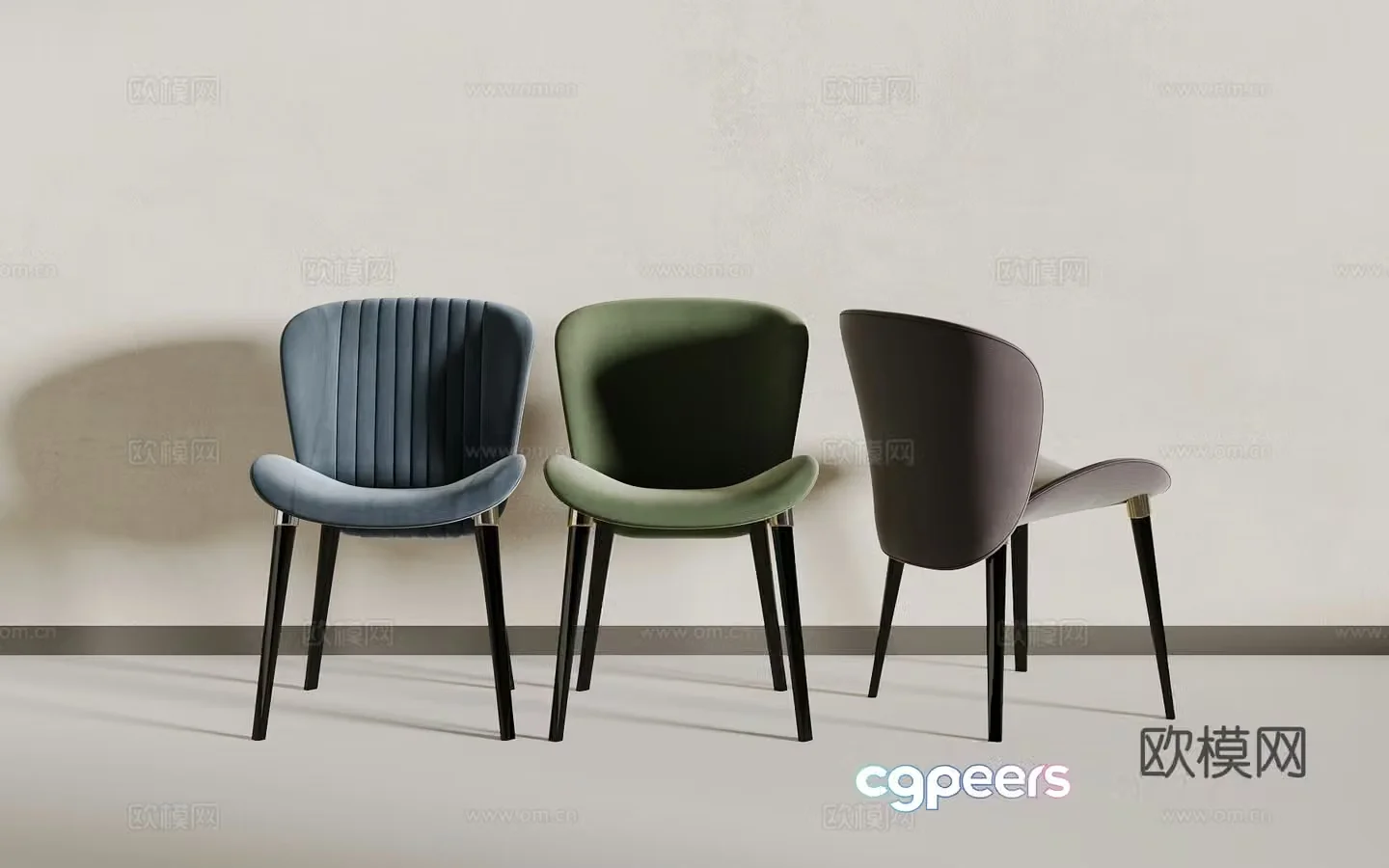 Light luxury dining chair 3D model