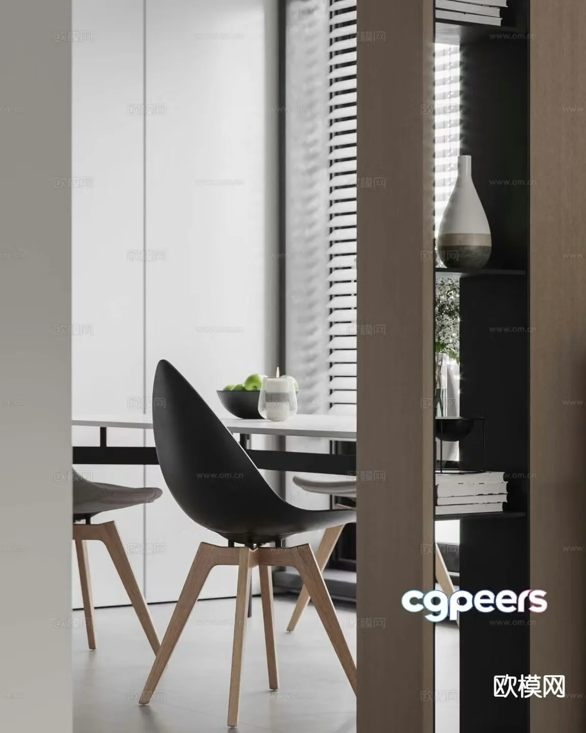 Modern dining chair single chair chair 3d model