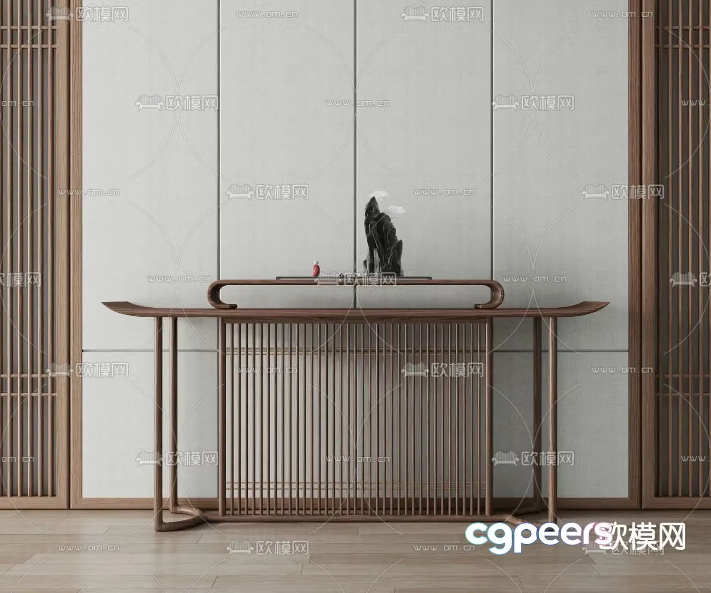 New Chinese style end view platform end view 3D model