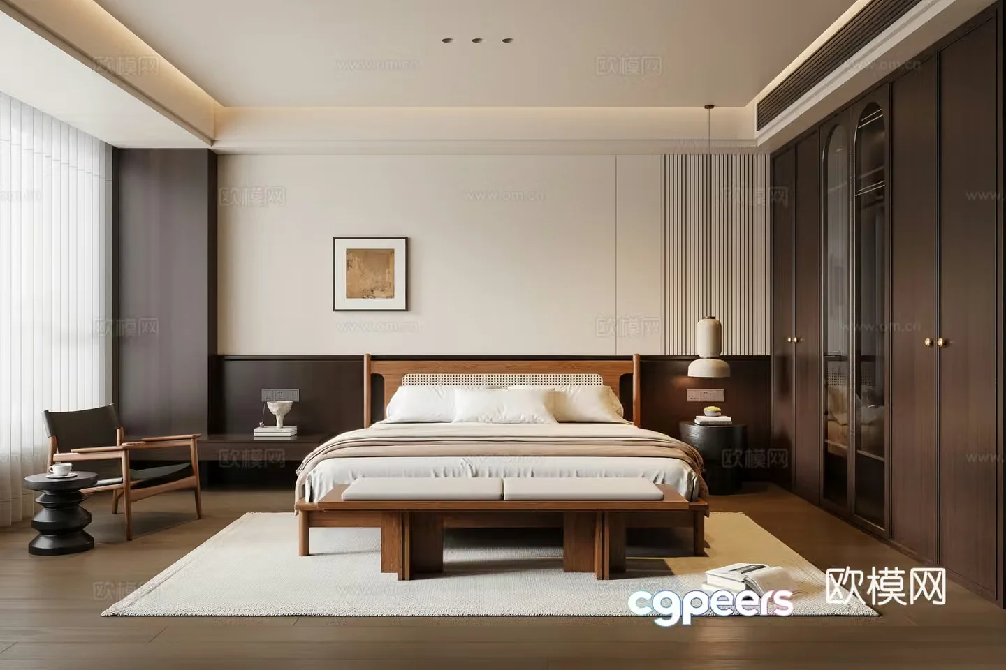 Modern medieval bedroom 3d model