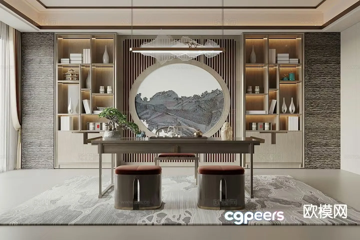 New Chinese tea room 3d model