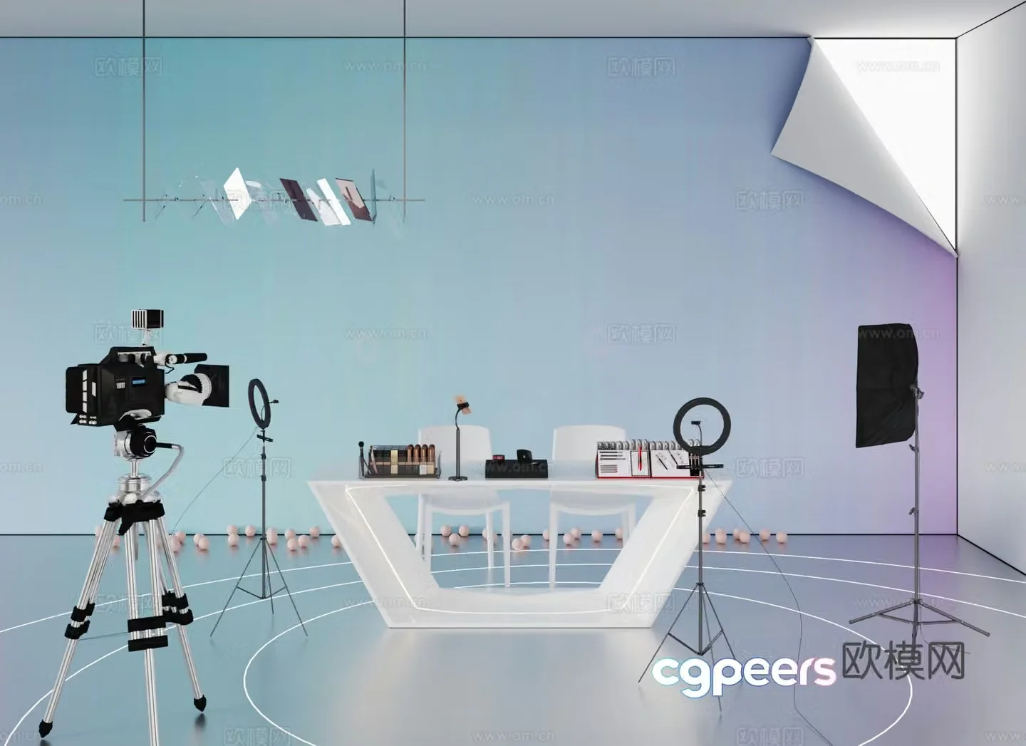 Live room Modern live room Live equipment Camera 3d model