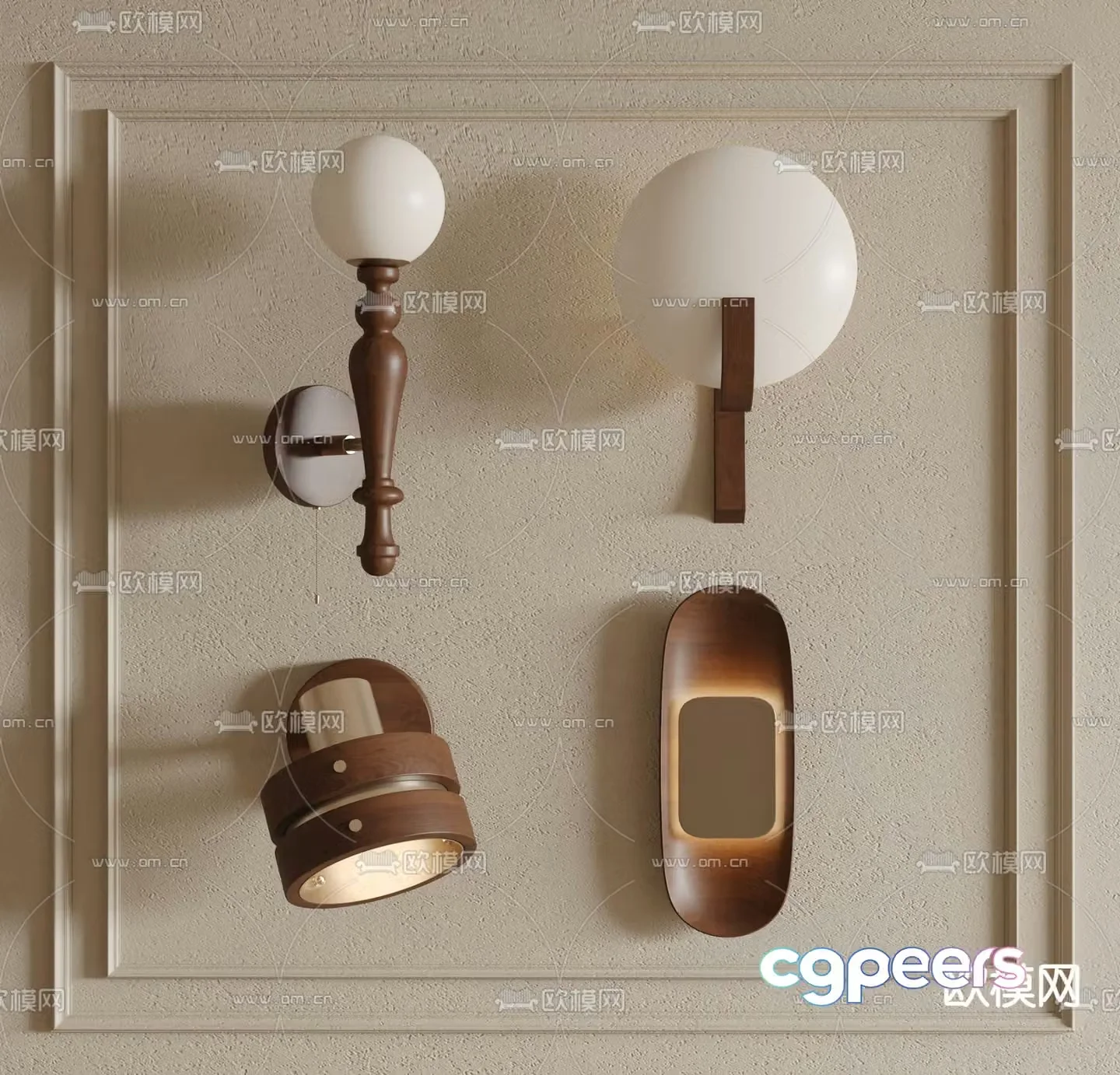 Middle-aged style wall light 3d model