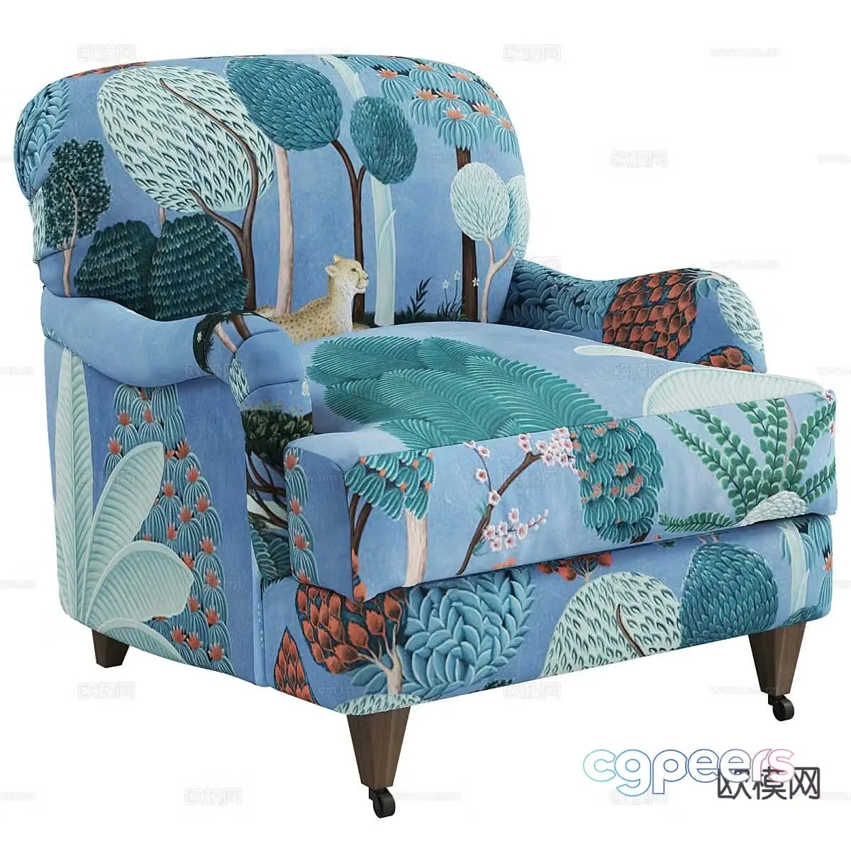 American single sofa 3d model