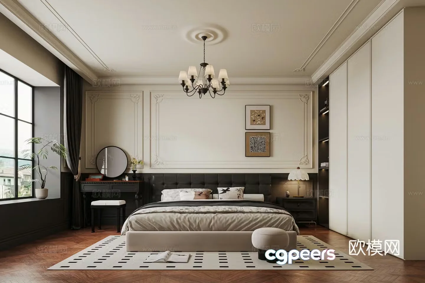 French medieval bedroom 3d model