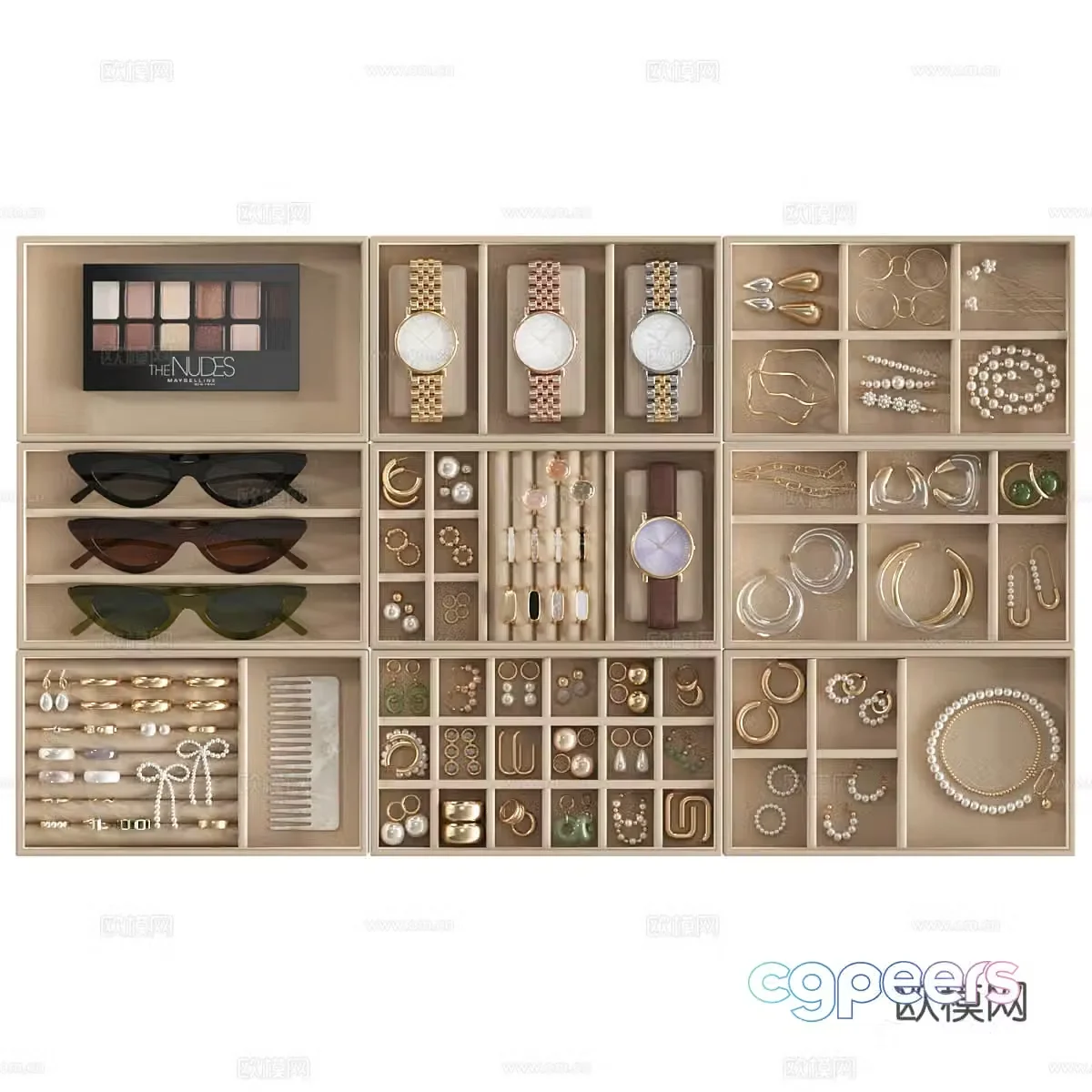Modern jewelry jewelry storage box 3d model