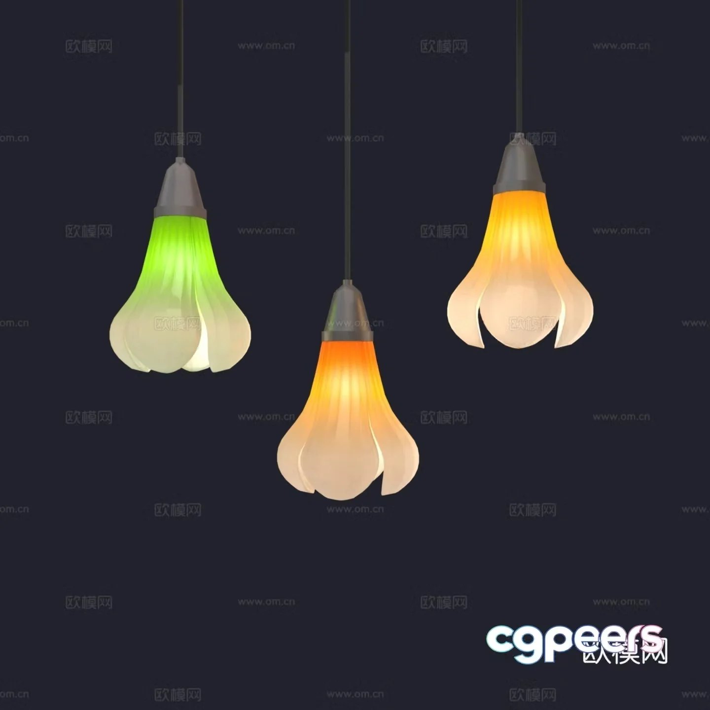 Creative chandelier natural light luxury flower chandelier 3d model