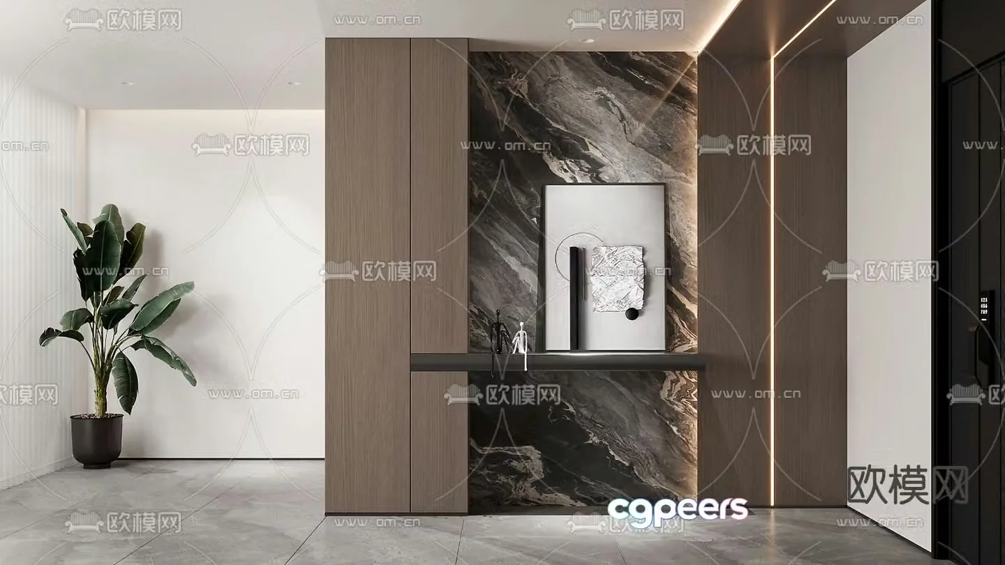 Modern entrance hall entrance hall partition entrance hall 3D model