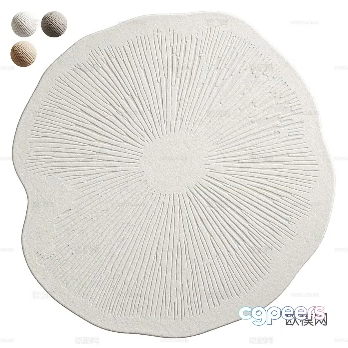 3d model of circular carpet