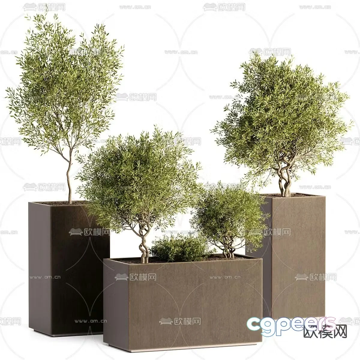Outdoor flower box flower bed flower bowl 3d model