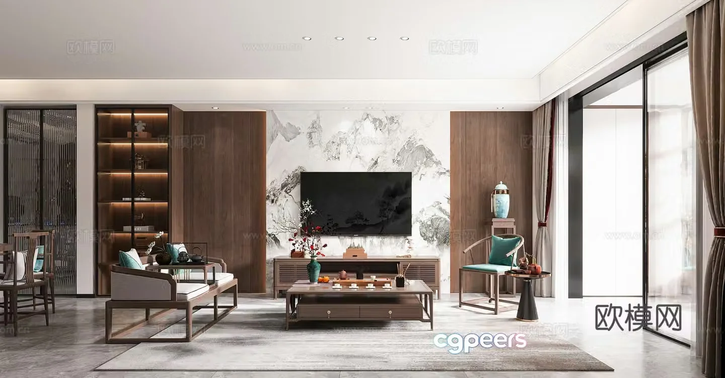 New Chinese living room 3D model