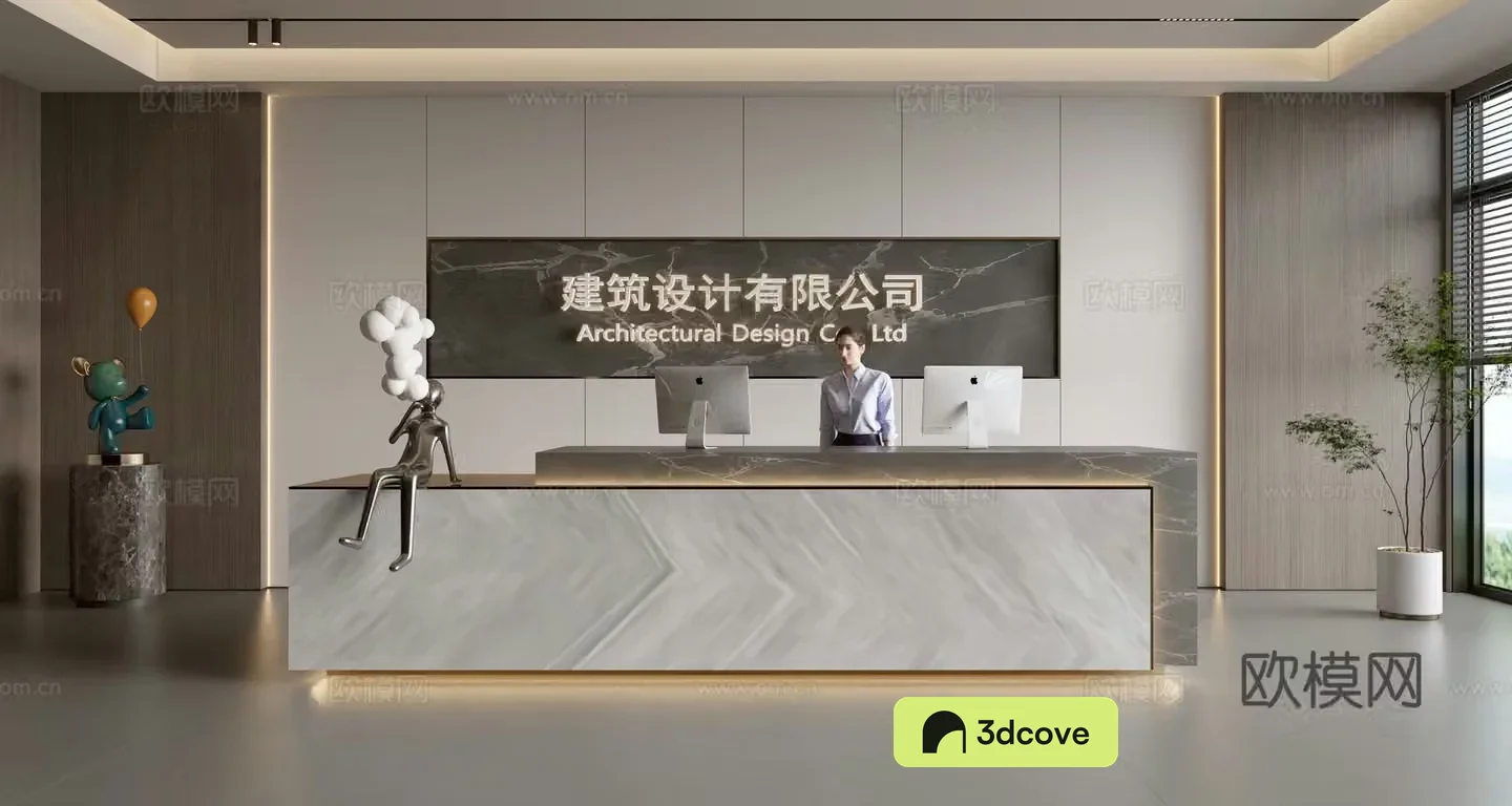 Modern company front desk reception area bar reception desk service desk company front desk background