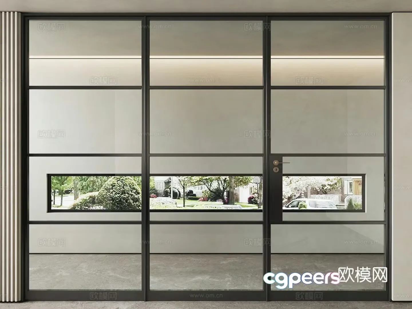 Office door high partition glass partition 3d model