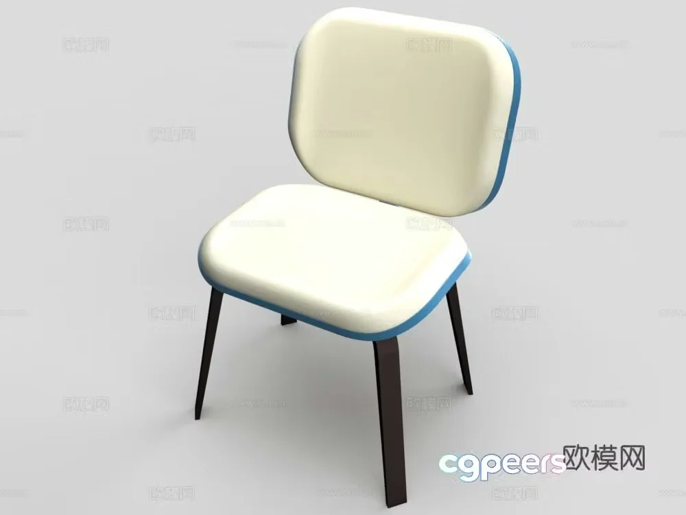 Modern dining chair leisure chair 3d model