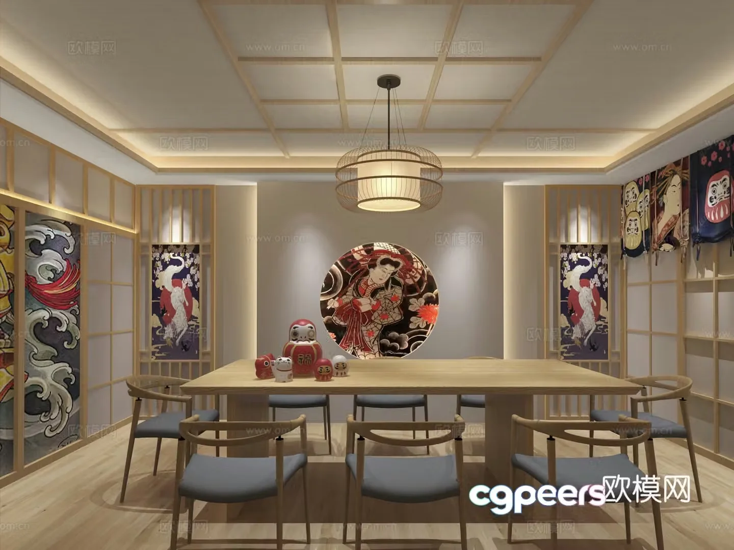 Japanese style script kill 3D model