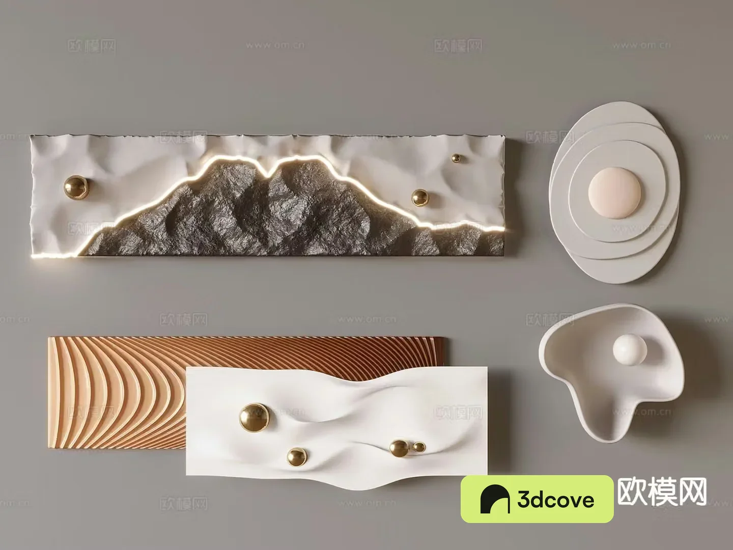 Modern texture three-dimensional relief wall decoration