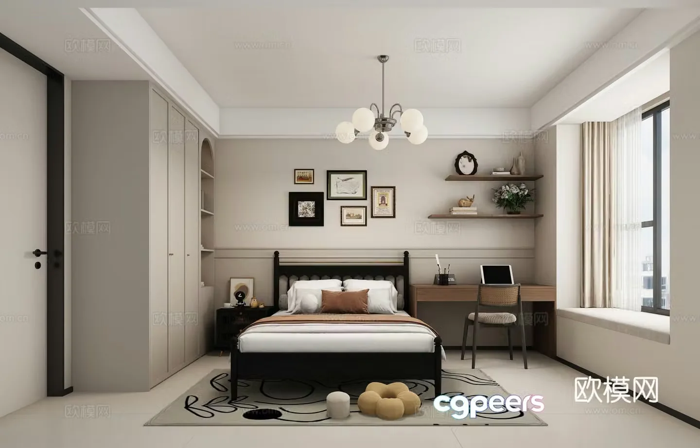Modern medieval style children’s room 3D model