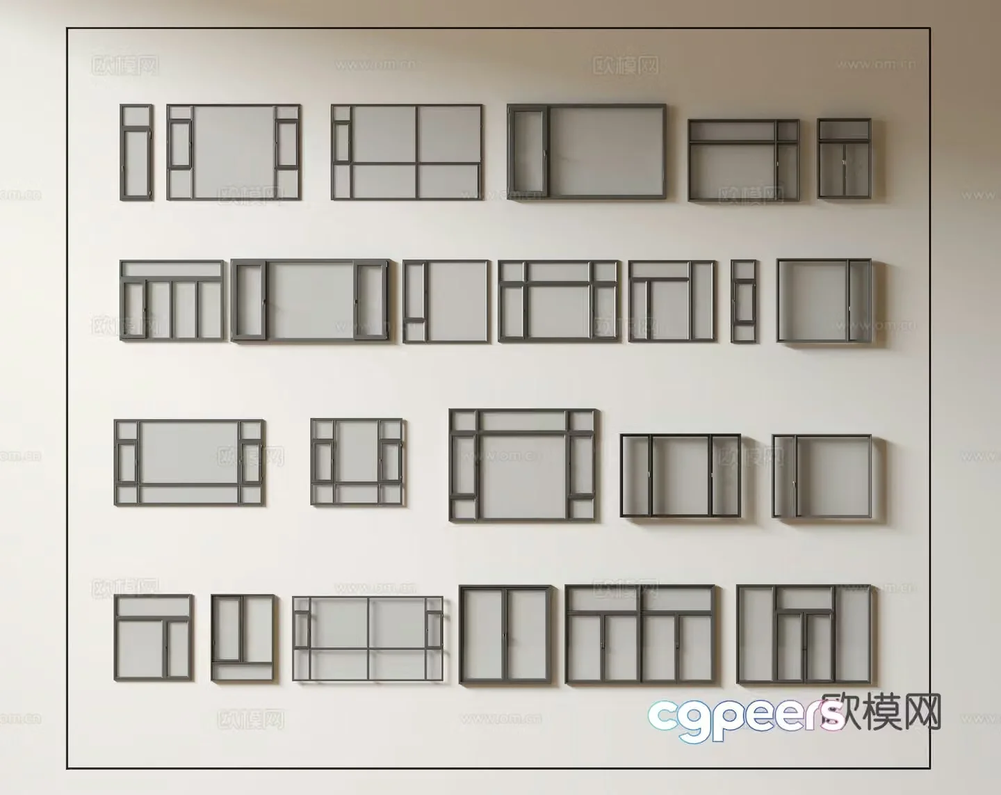 Modern windows floor-to-ceiling windows balcony windows bay windows bedroom windows sliding windows 3d model