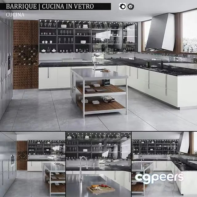 3ds Max Free – Kitchen Barrique Cucina in vetro
