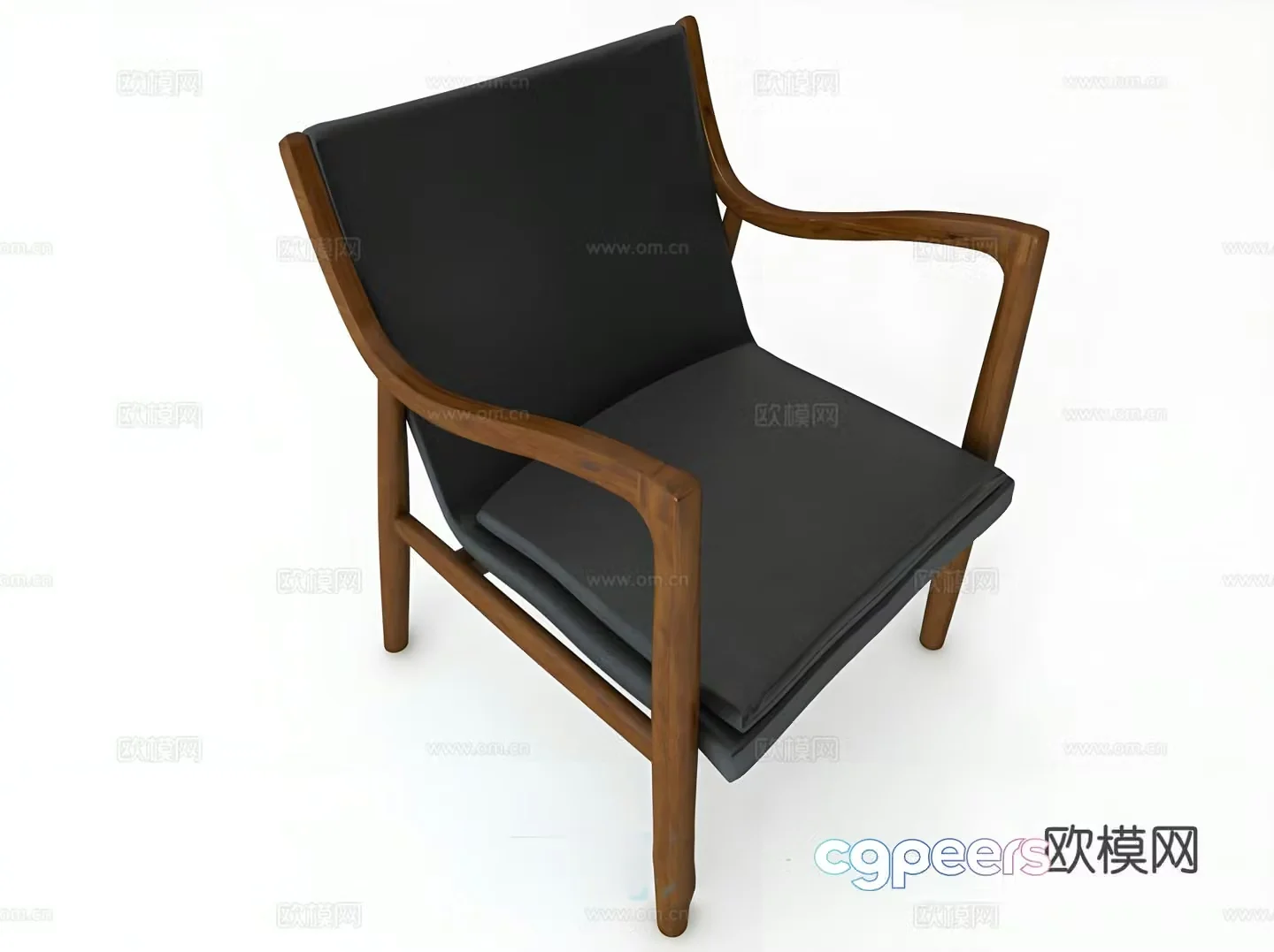 Leisure chair solid wood chair dining chair tea chair armchair 3d model