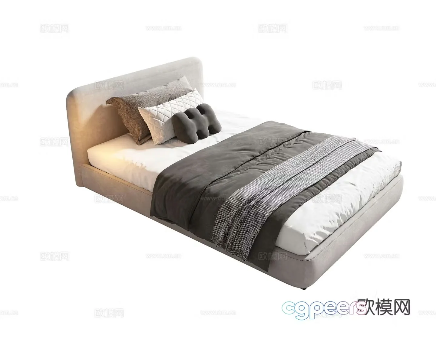 Modern single bed 3d model