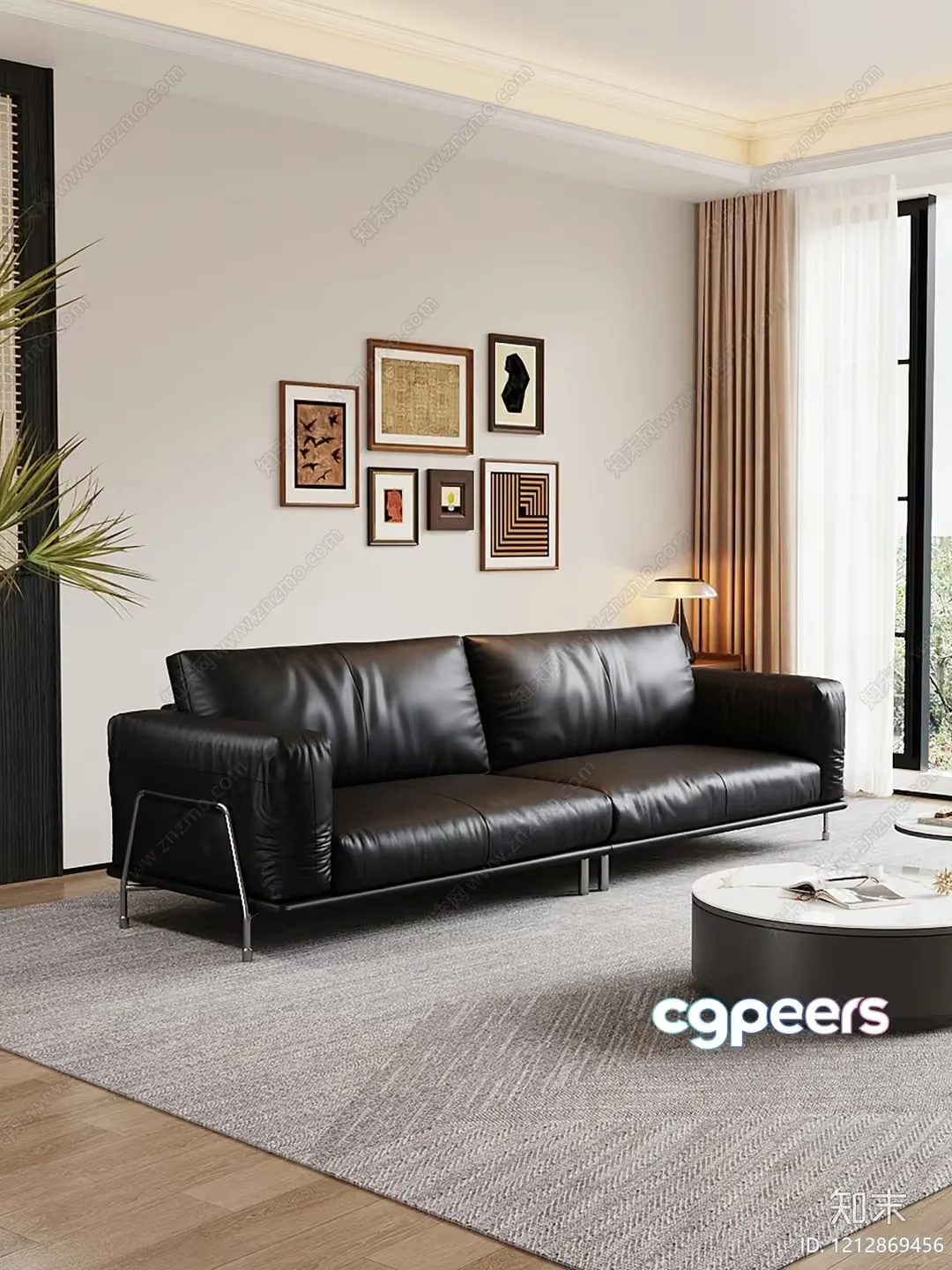 Modern Living Room 3D Model – 1107 – VRAY Render