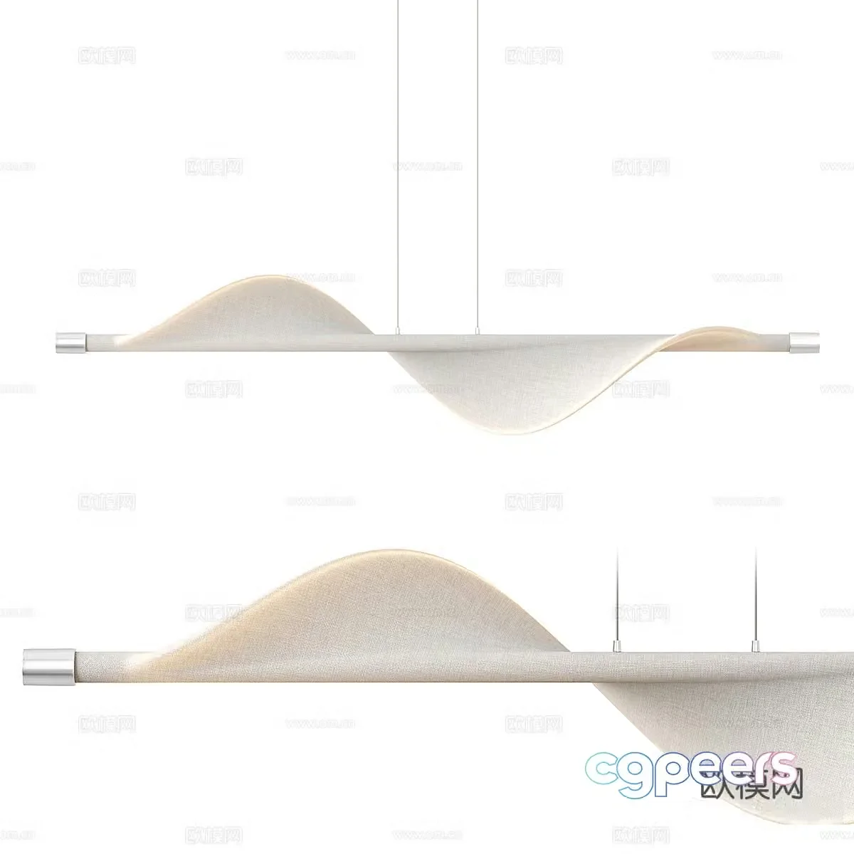 New Chinese style decorative chandelier 3D model