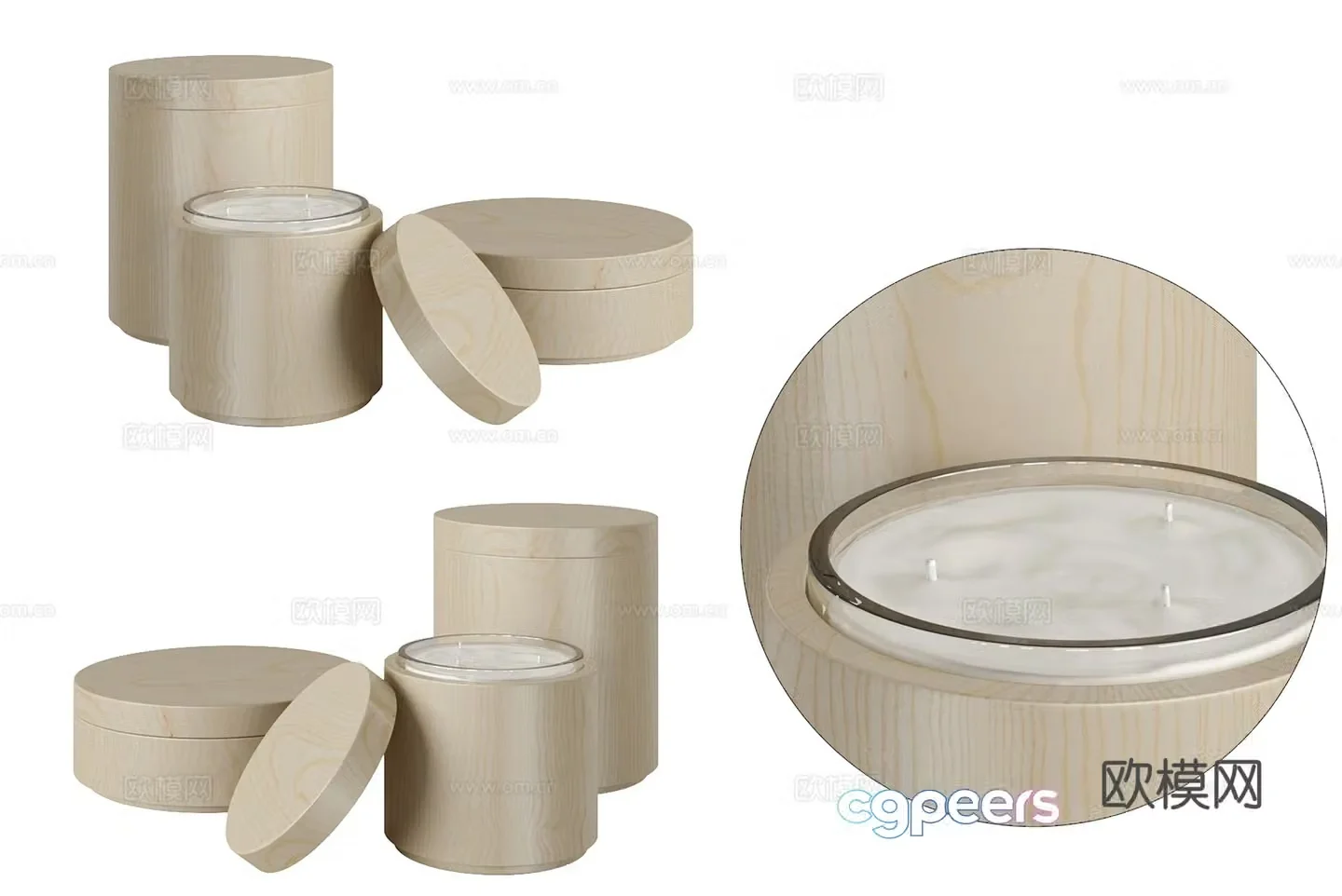Modern simple candle ornament ornament simple ornament candle 3d model