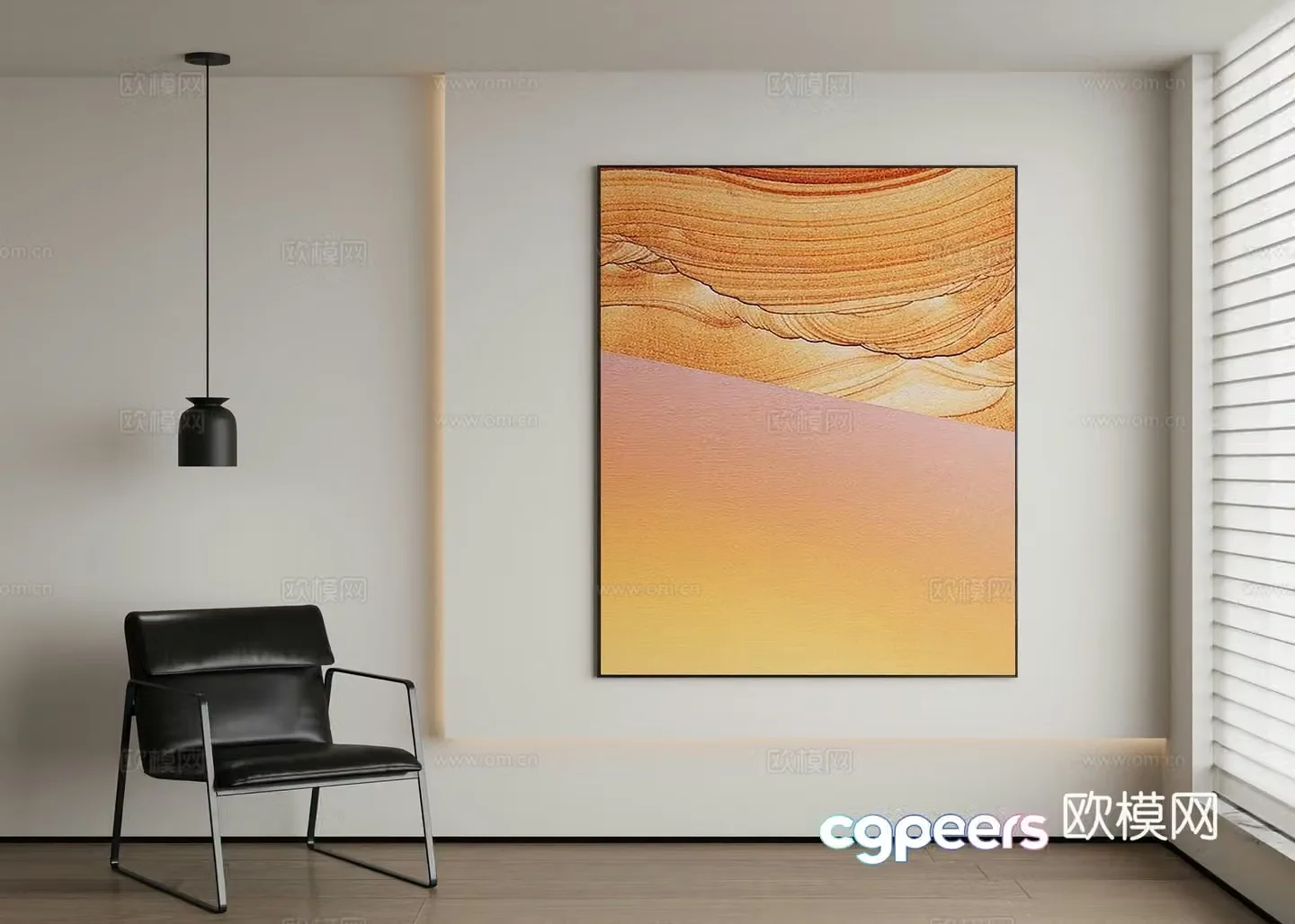 Modern abstract painting decorative painting 3d model