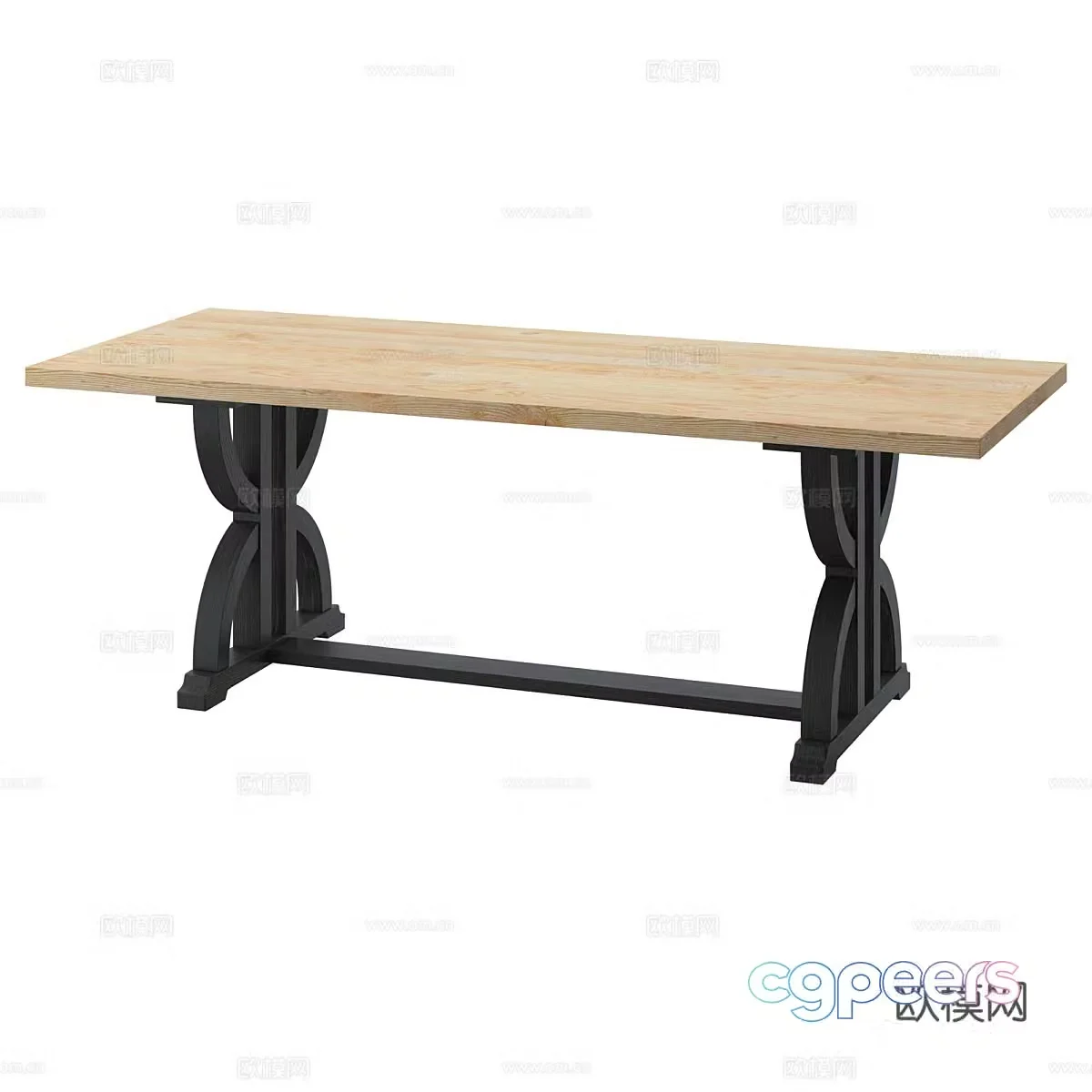 Nordic simple dining table table 3d model
