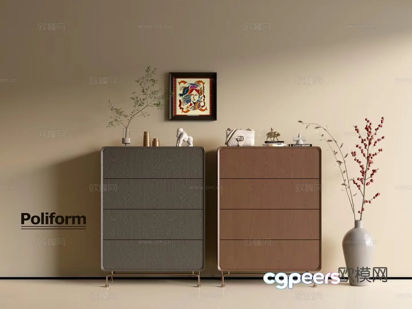 Modern wood grain cabinet ins wind minimalist wind cabinet whole cabinet sideboard balcony cabinet storage 3D model