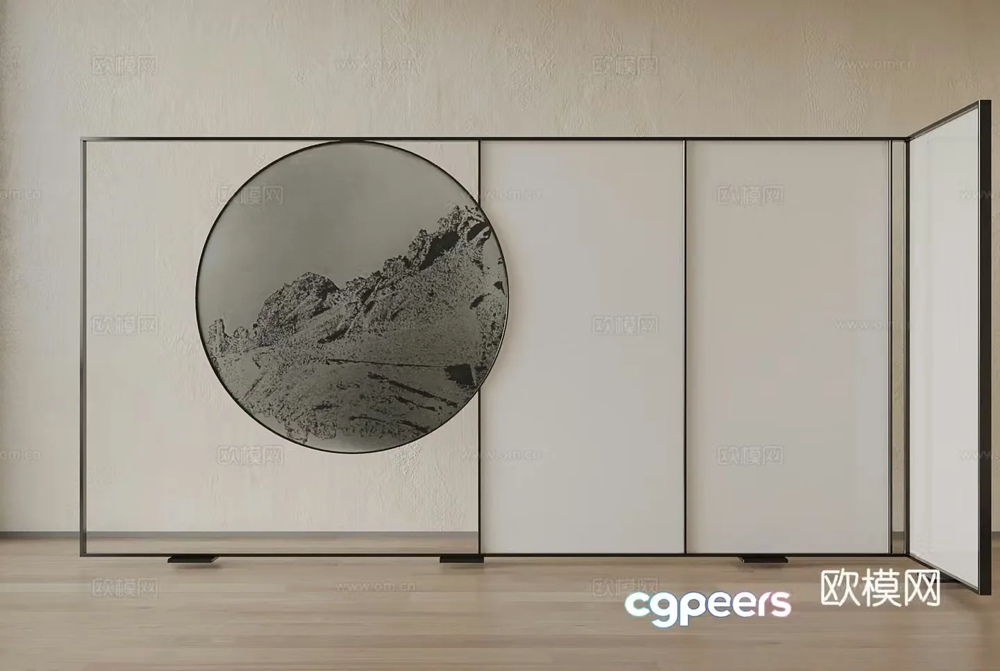 Screen New Chinese-style screen partition 3D model