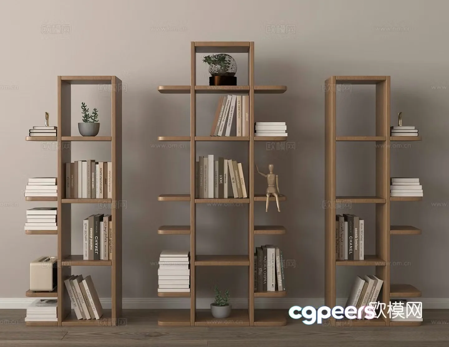 Bookshelf Books Bookcase 3d model