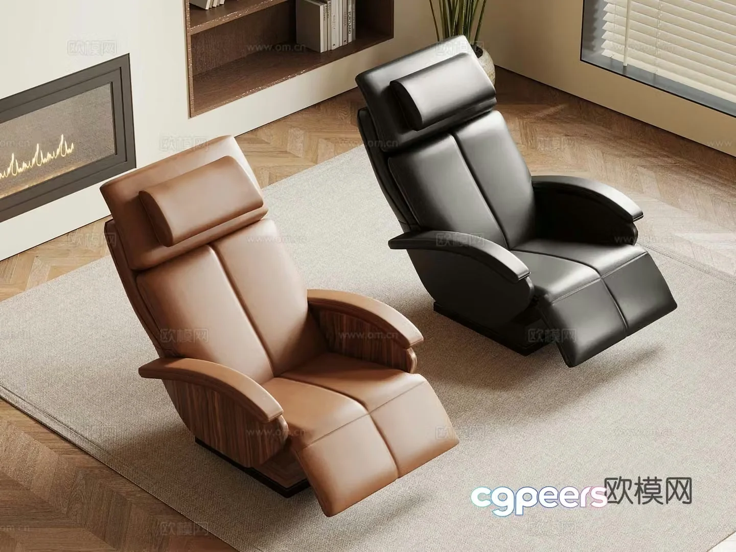 Modern lounge chair leather lounge chair care bed massage chair 3d model