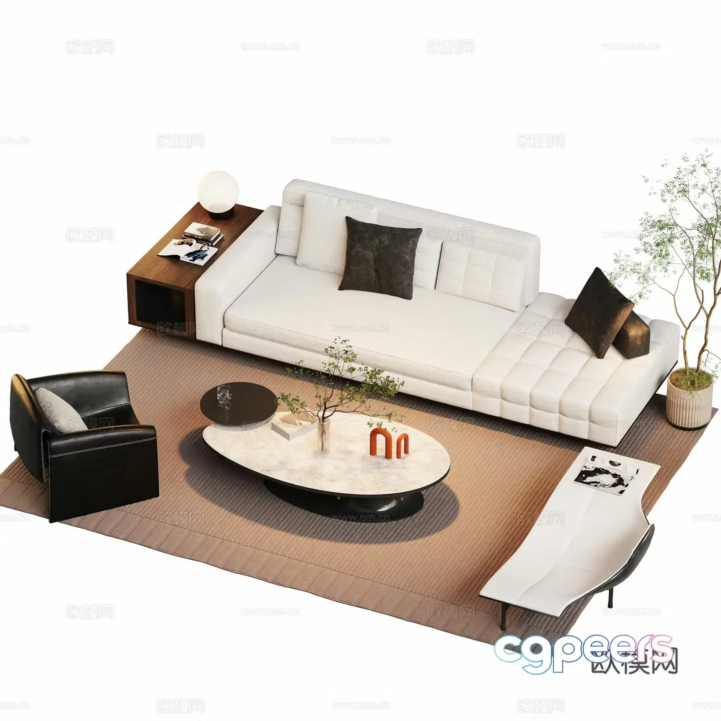 Modern combination sofa 3d model